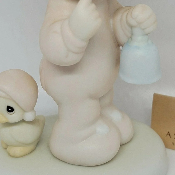 PRECIOUS MOMENTS FIGURINES "A Special Chime for Jesus" Child Holding Bell Duck - Picture 4 of 12